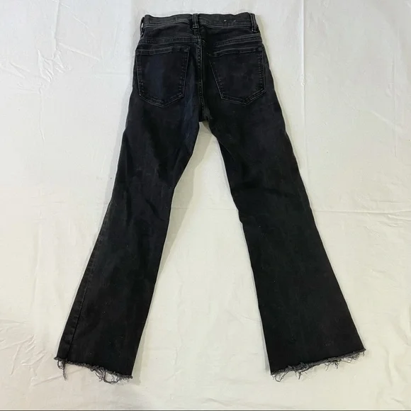 All Saints Black Heidi Crop Flare Raw Hem Jean - Picture 11 of 11